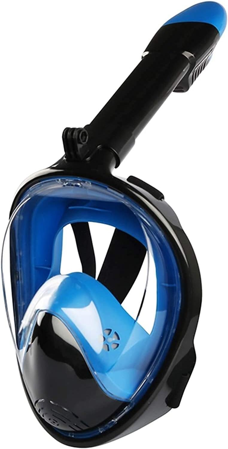 GeRRiT Full Face Snorkel Mask Diving Masks Scuba Mask Underwater Anti Fog Full Face Snorkeling Mask Swimming Snorkel Diving Equipment for Adults and Kids, Small, Blue 2