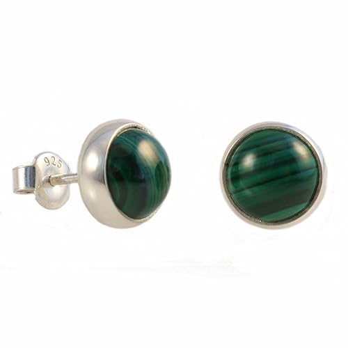 Vista 37 de Sterling Silver Black Onyx Handmade Round Stud Earrings for Women & Men - 9mm Black Onyx Cabochon