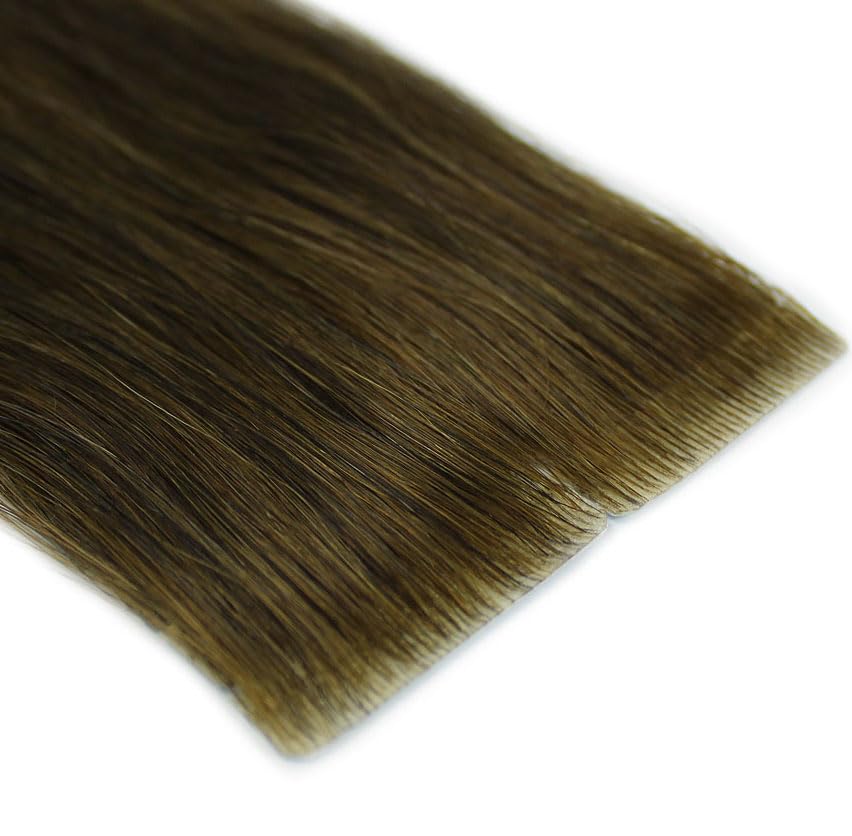 Miniatura 4 de 20 extensiones de cabello humano Remy invisibles de 18 pulgadas con cinta sintética invisible sin costuras atadas a mano (mezcla de rubio cenizo