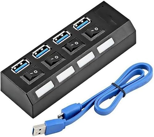 Hub 4 Portas Usb 3.0 Com Switch/Led Indicador Régua Extensora USB 4 Portas