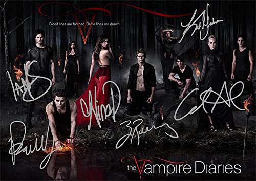 The Vampire Diaries TV Show Print - Cast Ian Somerhalder, Paul Wesley, Nina Dobrev, Kat Graham, Candice Accola, Zach Roerig (11.7