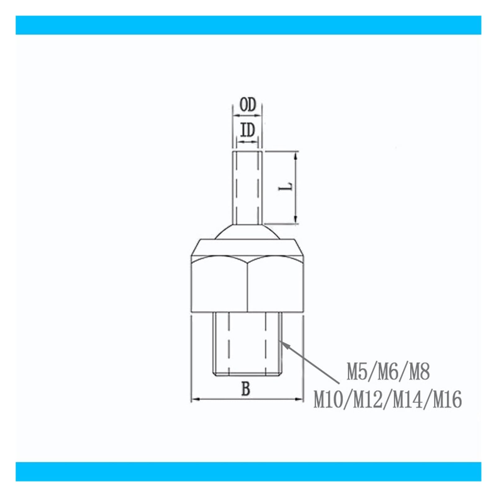 Boquilla de refrigerante de alta presión ajustable for torre de herramientas de torno CNC de acero inoxidable M5/M6/M8/M10/M12/M14/M16.(L20mm,OD 6MM ID 4MM_M10X1.0)