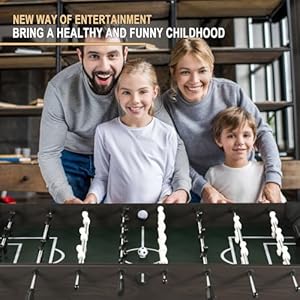 54" Foosball Table, Soccer Games Table Competition Sized Wooden Table Soccer w/ 2 Balls for Adult Kids Youth Home, Game Room, Office, Party (Dark Wood Grain) 54 Foosball Table Soccer Games Table Competition Sized Wooden Table Soccer w 2 Balls for Adult Kids Youth Home Game Room Office Party Dark Wood Grain