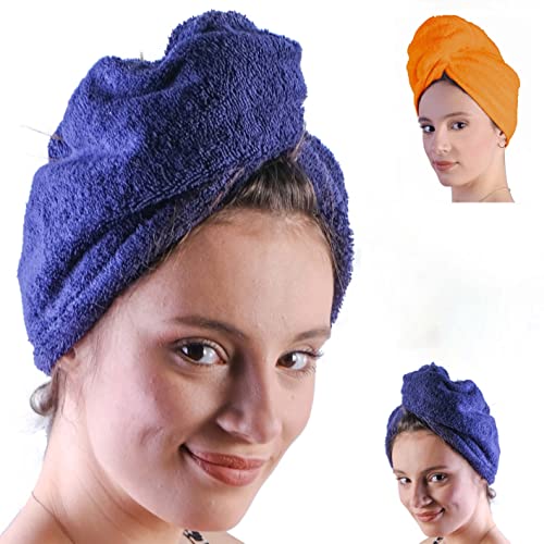 LLAMAXY Hair Towel 100% Pure Organic Cotton Hair Drying Towels Adult Child Hair Wraps Hair