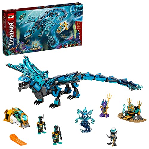 LEGO 71754 NINJAGO Waterdraak Set, Ninja Draak Speelgoed met 5 Minifiguren Voor Kinderen van 9 + Jaar