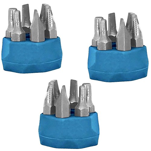 Promobo Set Schraubendreher A Ratsche Multifunktions Präzision Schwenkkopf 18 Bits mit Wandhaltern-3