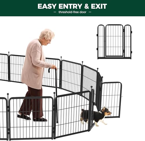 Image of FXW Rollick Unleashed Dog Playpen for Indoor, Yard, RV Camping, 24 inch 16 Panels Dog Pen with Connectors (Pack of 2) for Small and Puppy Dogs, Black│Patented