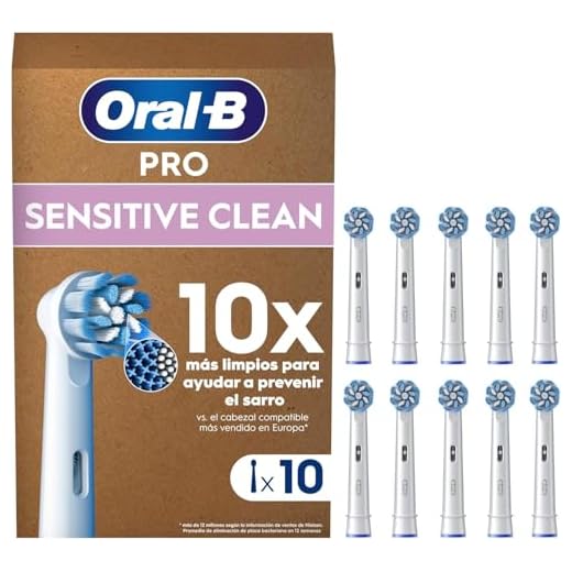 Oral-B Pro Sensitive Clean Recambios para Cepillo de Dientes Eléctrico, Pack de 10 Cabezales, Blanco - Originales (Tamaño Buzón)