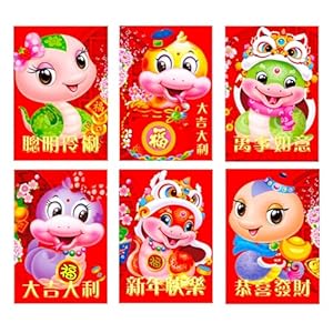 TOWARDSNAN 30 Stück Schlangenmuster Umschläge Neujahrsgeschenke