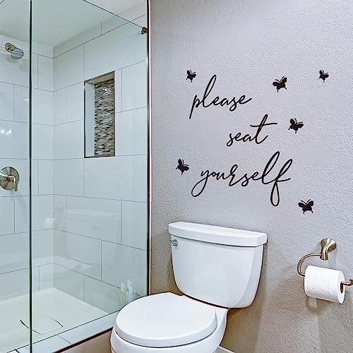 Letrero de pared para baño autoadhesivo e impermeable con frases de decoración del hogar 4