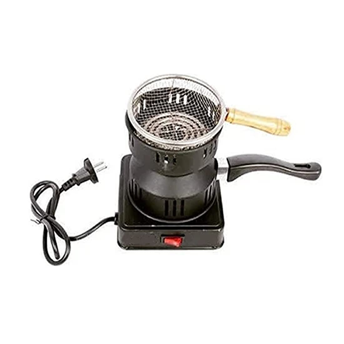 Sophies Metal Shisha Hookah Coal Burner Electric Stove Heater With Tong Coal Lighter Shisha Plate (Black, 220V 50Hz 450W), Open