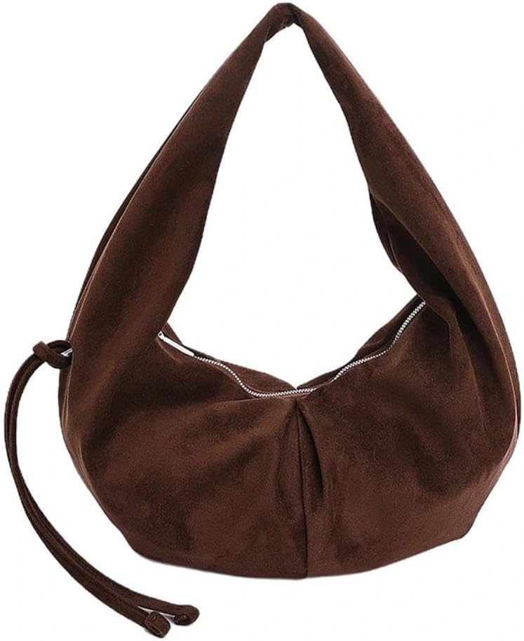 女性用ブラウンスエードバッグ、秋用クロスボディバッグ、トレンディなスエードパース、ヴィンテージショルダーハンドバッグ