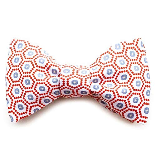Noeud papillon corail gris blanc japonais kobe homme Le Coq en Pap'