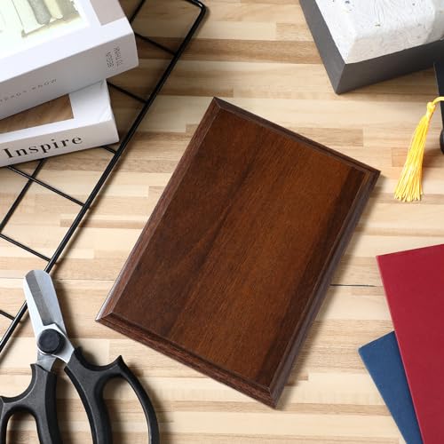 Memorywuu 4 Pcs DIY Blank Award Plaques Personalized Engraved Plaques Wooden Trophy Gift for Thank You, Photo, School, Sports, Special Achievements, Retirement(6 x 8 Inch,Cherry Color) - Thumbnail 7