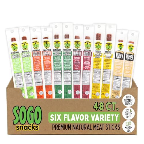 6 Flavor Variety Meat Sticks - Grass-fed Beef, Pork & Turkey