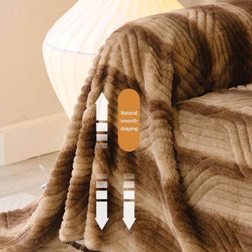 Housse de canapé en peluche aspect lapin beige salon