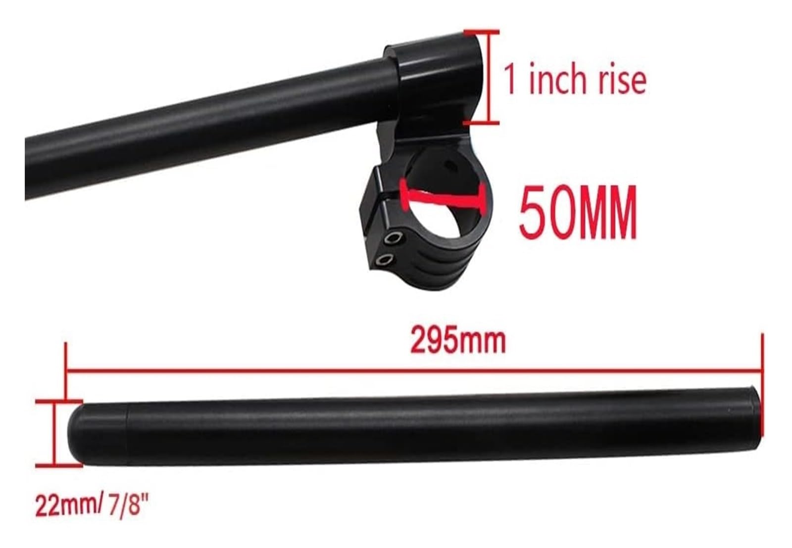 Moto Manubrio Riser Riser Manubrio Da 7/8 "22mm Clip-on Per Manubrio Moto In Alluminio CNC Forcella 50MM Manubrio Clip-On Universale Riser Manubrio