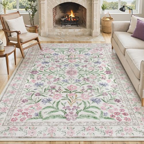 Lahome Boho 8x10 Area Rugs for Living Room, Washable Kids