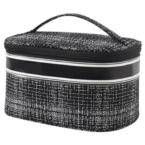 Borsa portatile di trucco degli articoli da toeletta di grande capacità con la maniglia sacchetto impermeabile a tenuta stagna di viaggio Nero Taglia unica