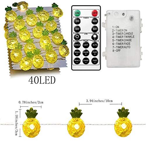 Decorman Pineapple String Lights 14Ft 40 Led 8 Modes Warm White Weatherproof Battery Operated Decorative Lights For For Bedrooms Parties Weddings Gardens With Remote And Timer thumb #1