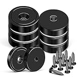 MIKEDE Rare Earth Neodymium Cup Magnets, 70LB Strong, Black, 6 Pack with Countersunk Hole Steel Capsule, Industrial Magnets with Screws for Wall Mounting