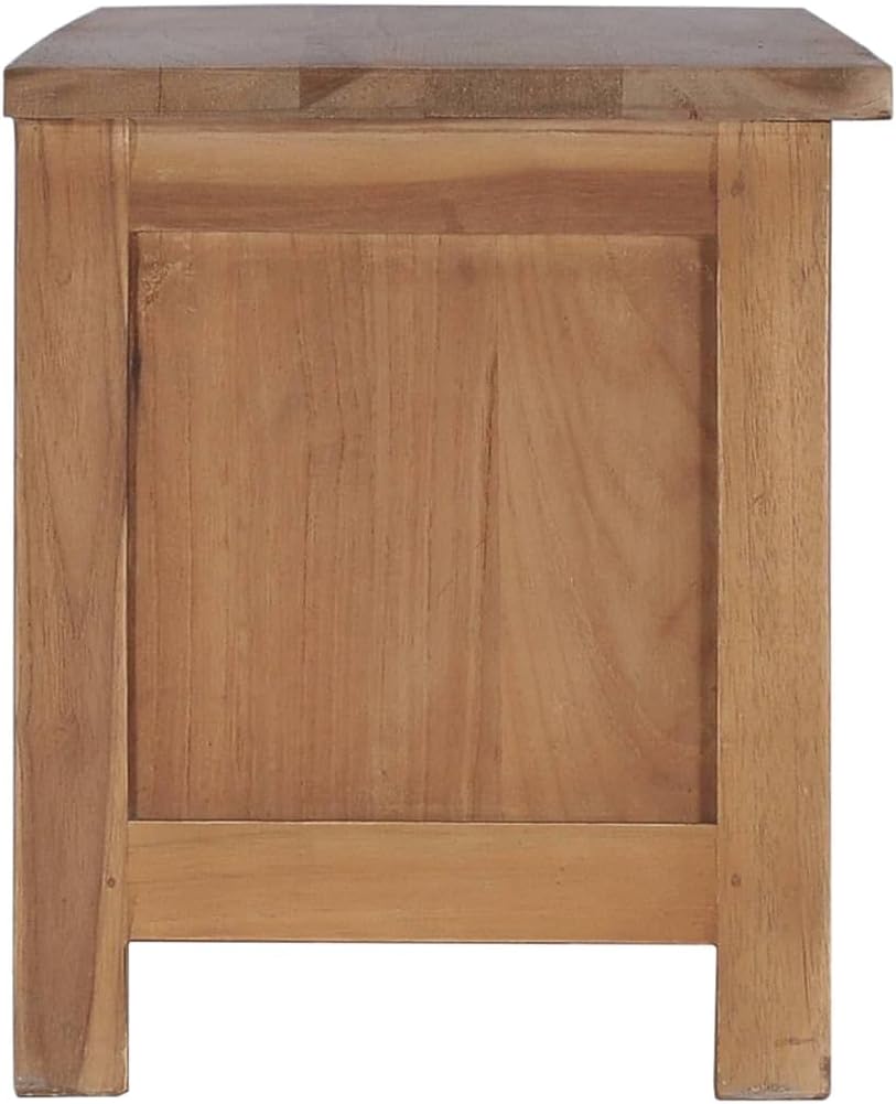 Solid Wood TV Cabinet with 2 Sliding Doors, Solid Teak Wood Entertainment Center TV Console Table Media Furniture for Living Room, Office, Bedroom 35.4"x11.8"x13.8"