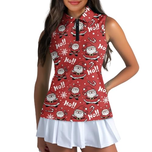 T-shirt de golf sans manches pour femme décontracté en polyester doux