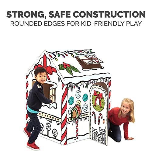 Bankers Box at Play Large Color in Gingerbread Playhouse, Cardboard Playhouse and Life Size Craft Activity for Kids and Families