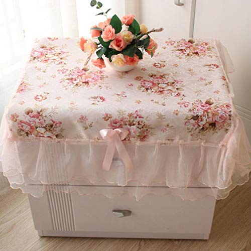 WEIHEEE Farmhouse Style Lace Tablecloth Classical Big Flower Hotel Tablecloth Bedside Table Cover Multi-Purpose Towel