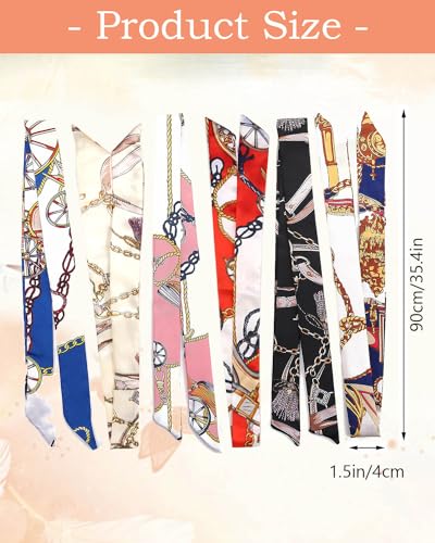 6 Pack Scarf Bags for Women - Narrow Scarf Hair & Neck Scarves - Fashion Gifts2