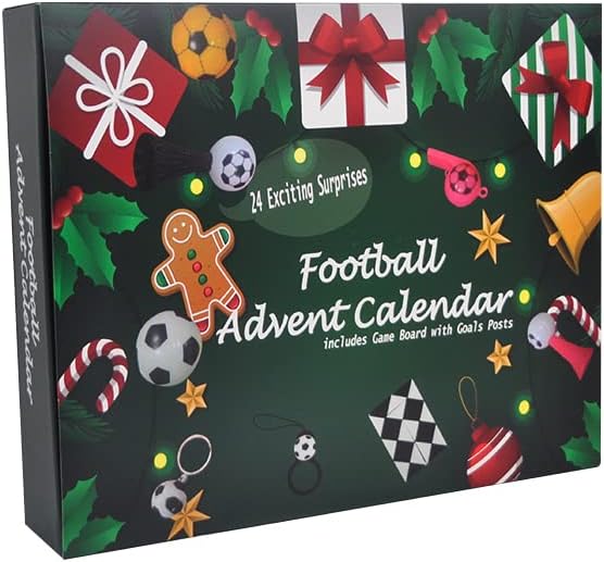 Football Advent Calendar 2022 with 24 Exciting Gifts & Surprises| Football Advent Calendar with Game Board & Posts| 2022 World Cup Football Gifts for Football Fans| Christmas Gifts for Football Lovers