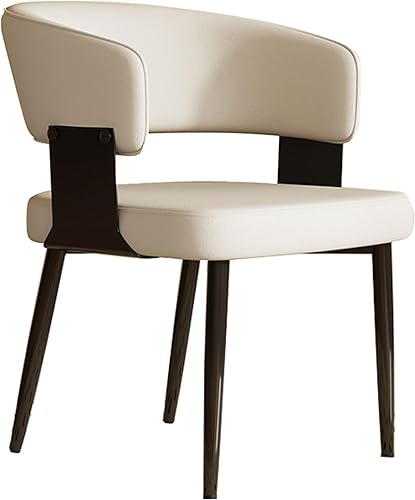 Kitchen Chairs Set of 4, with Carbon Steel Legs and Pu Leather Cushion, Modern Dining Chairs | Home, Kitchen, Office, Meetings(White,1pcs)