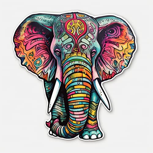Image of Yoonek Graphics Elephant Vinyl Decal Sticker for Car Window, Laptop, and More. #1960Option44-4