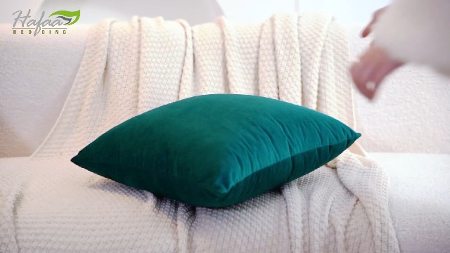 Hafaa Housses De Coussin 45x45 Lot De 2 Taie D'oreiller Carré Doux Et Moderne Coussins Vert