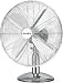 Senelux 30 cm (12 Zoll) Chrom-Tischventilator, 3 Geschwindigkeitsstufen, leiser Betrieb, oszillierend, stabiler Standfuß, Tisch-/Nachttischventilator, Retro-Chrom-Design, ideal für Zuhause und Büro