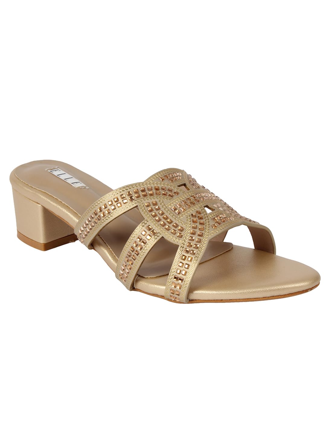 elle Women's Rhinestone Cut-Out Open-Toe Slip On Sandals-picture-45