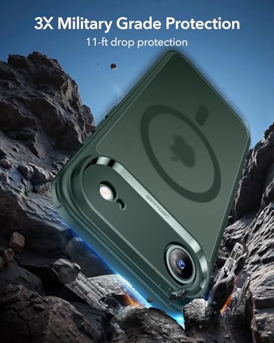 Image of ESR for iPhone Air Case, Camera Control Cover, Compatible with MagSafe, Shockproof Military-Grade Protection, Magnetic Phone Case for iPhone Air, Classic Hybrid Case, Frosted Green