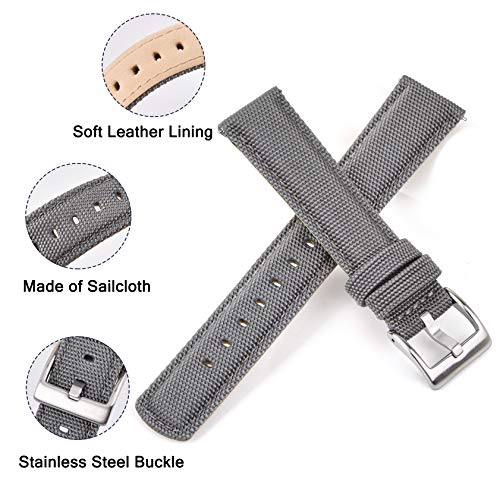 Image of Ritche Sailcloth Watch Band Quick Release Watch Strap Compatible with Samsung Galaxy Watch 6 Band Classic 43mm 47mm 40mm 44mmTimex / Seiko /Fossil /Citizen Watch Bands for Men Women