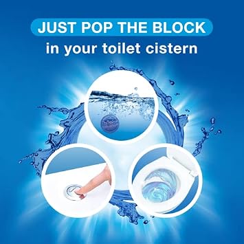 Bloo In Cistern Twin Blocks Blue Original with Long Lasting Anti-Limescale Cleaning, Foaming & Blue Water 10 x 2 Pack