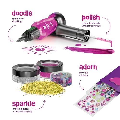 Nail Art Studio for Girls - Birthday Gift - Nail Polish Kit for Kids Ages 7-12 Years Old - Girl Gifts Ideas - Gift Set - Girly Stuff - Polish, Pens, Glitter, Stickers, Gems, Filer - 8 9 10 11 12 Year - Image 3