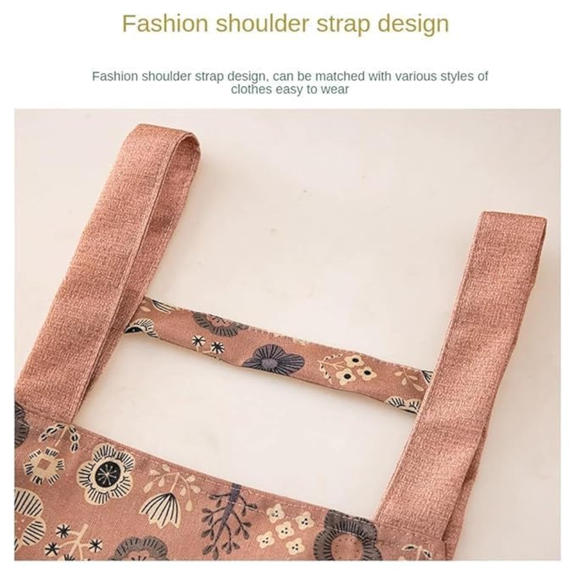Floral Printed Kitchen Apron for Women, Adjustable
