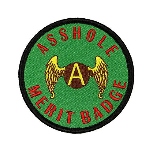 Asshole Merit Badge Patch Scout Military Morale Embroidered Iron On
