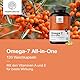 HealthyWorld Omega-7 All-in-One – 120 weiche Kapseln – Omega 3-6-7-9 Fettsäuren – Sanddornöl – Mit Vitamin E und Vitamin A – 4 Monate Vorrat – Vegan