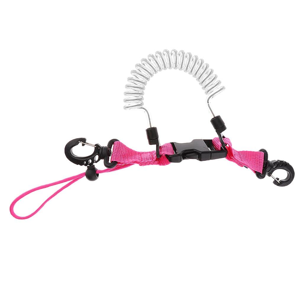 ATORSE Scuba Diving Elastic Spring Coil Torch Lanyard Quick Release Buckle Pink B-picture-34