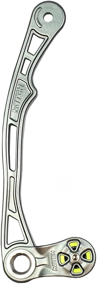 Notch Fusion Rope Wrench Tether with Multiple SRS Attachment Points, Hot Forged Aluminum Construction Resists Twisting or Bending, Rope diameter range 11-13mm, MBS: 23kN Body, 8kN Pulley (54440)