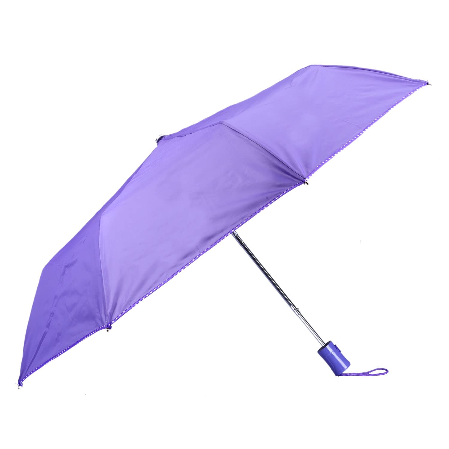 Umbrella Monochrome Series 3 Fold Auto Open Waterproof Water Repellent 190 T Polyester Double Coated Silver Lined Dotted Border Umbrellas For Men and Women-image-46