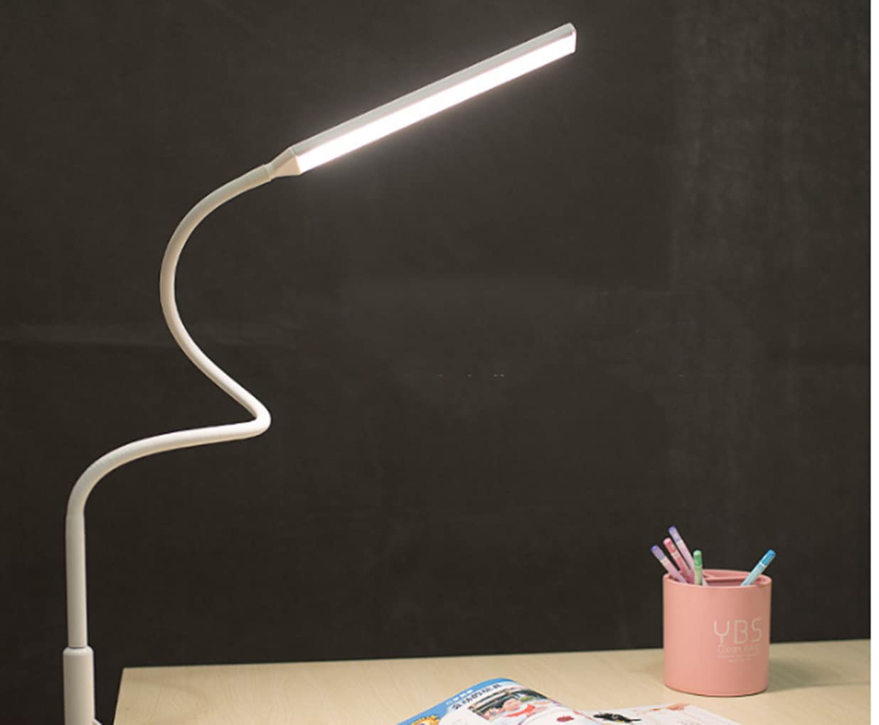 LED Leselampe 10W Schreibtischlampe Klemmlampe Flexibles Klemmlicht 3 Farb & 10 Helligkeitsstufen USB Schwanenhals Klemmleuchte für Schlafzimmer Augenpflege Büro Tischlampe,Schwarz