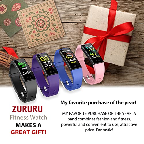 ZURURU-Fitness-Tracker-with-Blood-Pressure-Heart-Rate-Sleep-Health-Monitor-for-Men-and-Women-Upgraded-Waterproof-Activity-Tracker-Watch-Step-Calorie-Counter-Pedometer-Purple