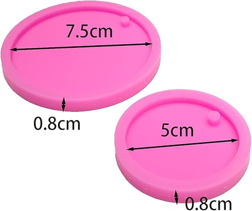 Miniatura 2 de 2 moldes de silicona de forma redonda de círculo brillante brillante para manualidades, llavero de bricolaje, molde de arcilla polimérica, collar,