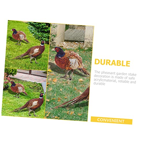 Yardwe 2pcs Decor Ornament Animal Chic Backyard Garden Sculptures for Landscape Chicken Ornaments Sculpture Acrylic Courtyard Statues Floor Stakes Lawn Patio Outdoor Pathway Sign Lifelike - Image 4
